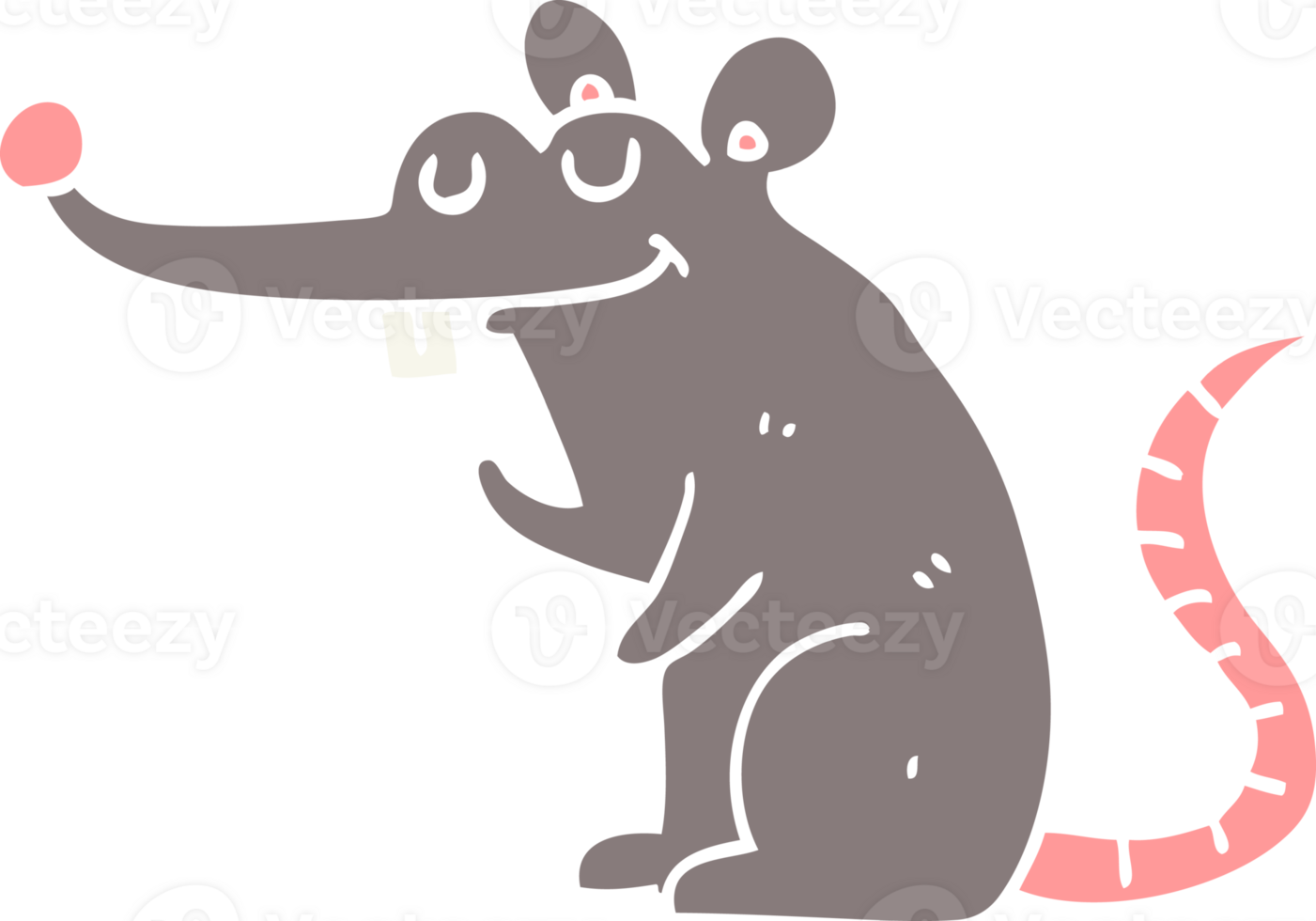 flat color style cartoon rat png