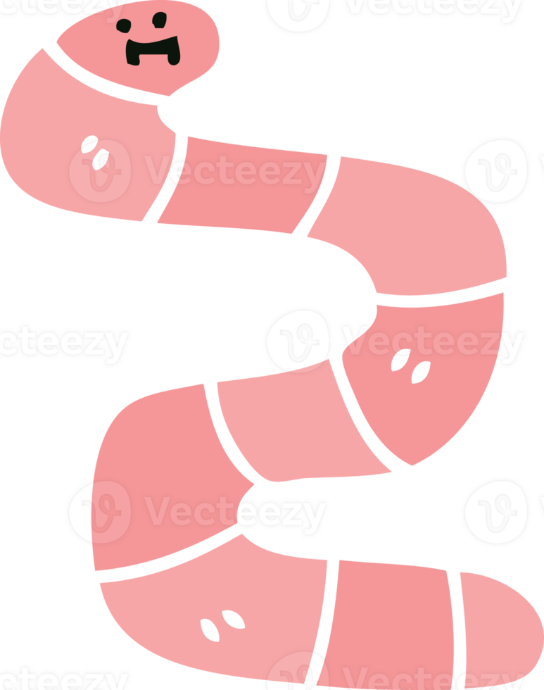 hand drawn quirky cartoon worm png
