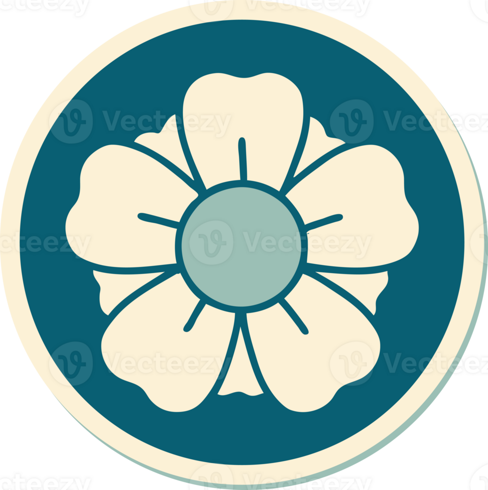 sticker of tattoo in traditional style of a flower png