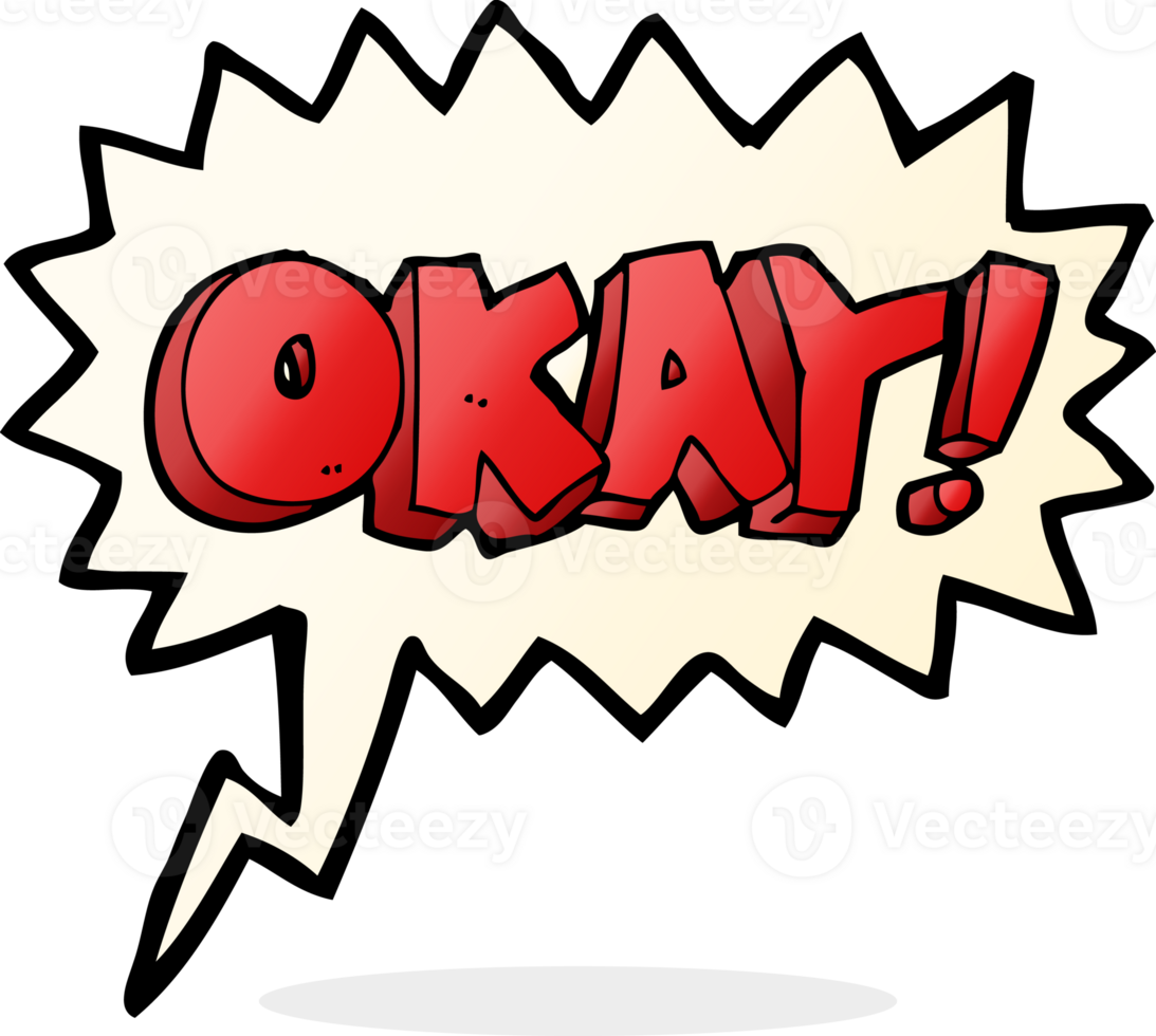 cartoon okay sign with speech bubble png