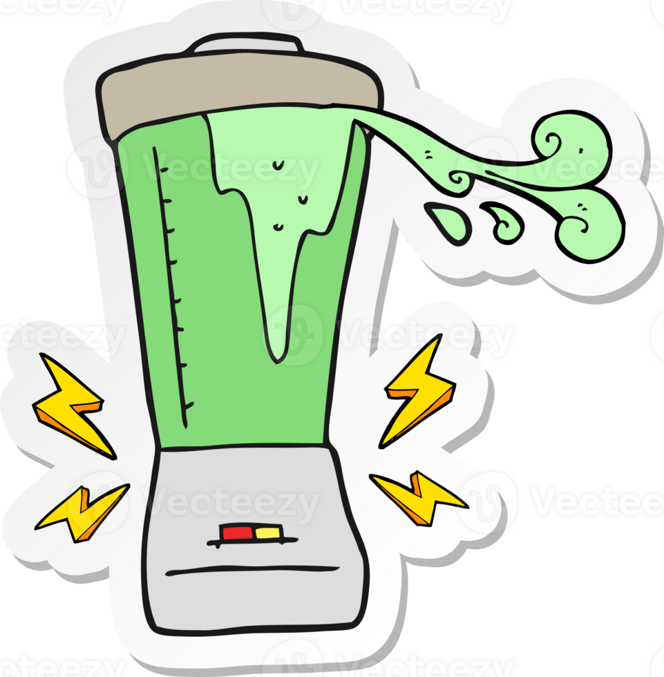sticker of a cartoon blender gone crazy png