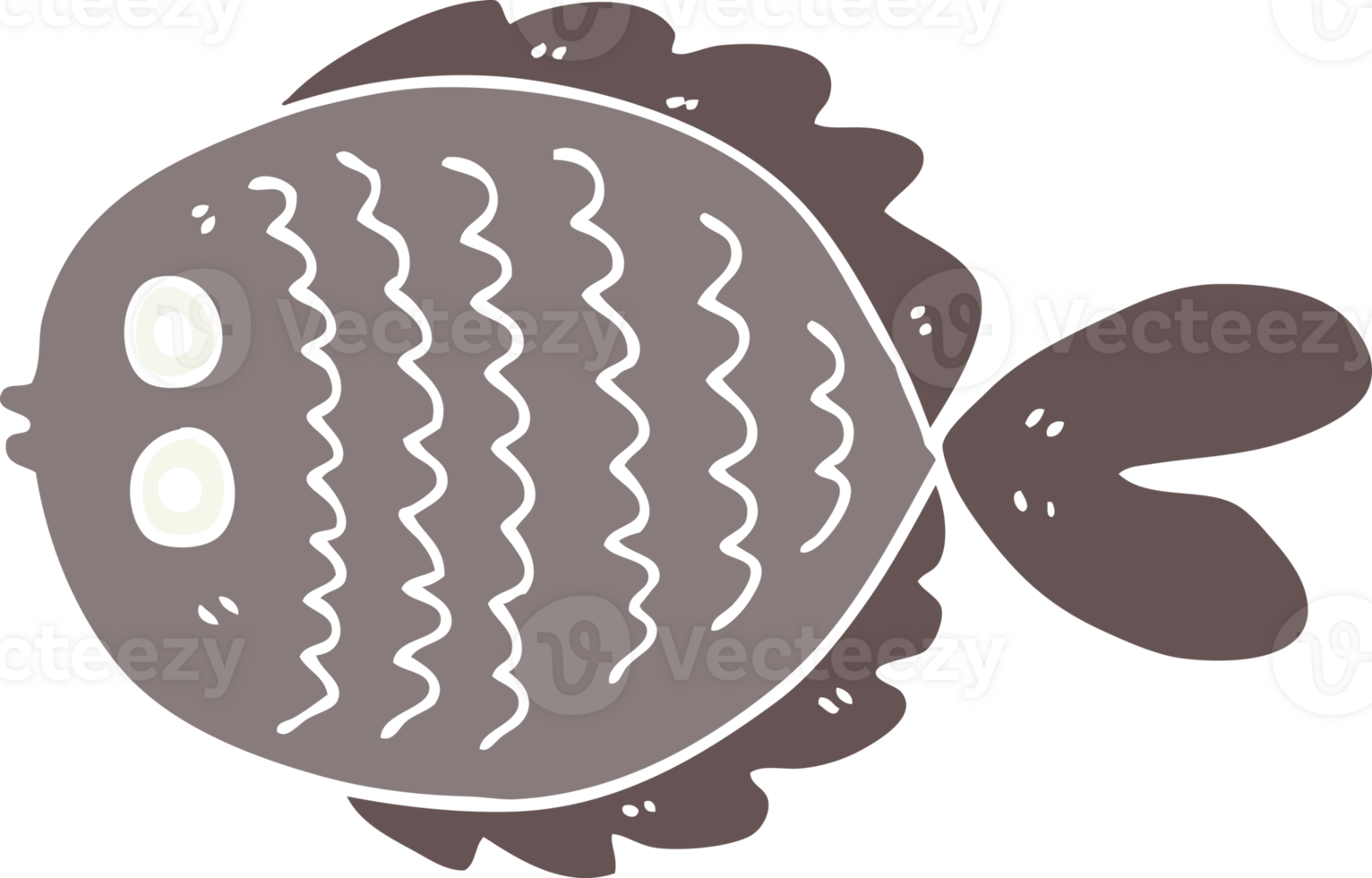 flat color style cartoon flat fish png