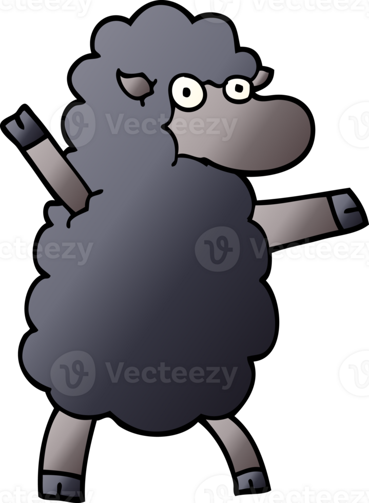 cartoon doodle black sheep png