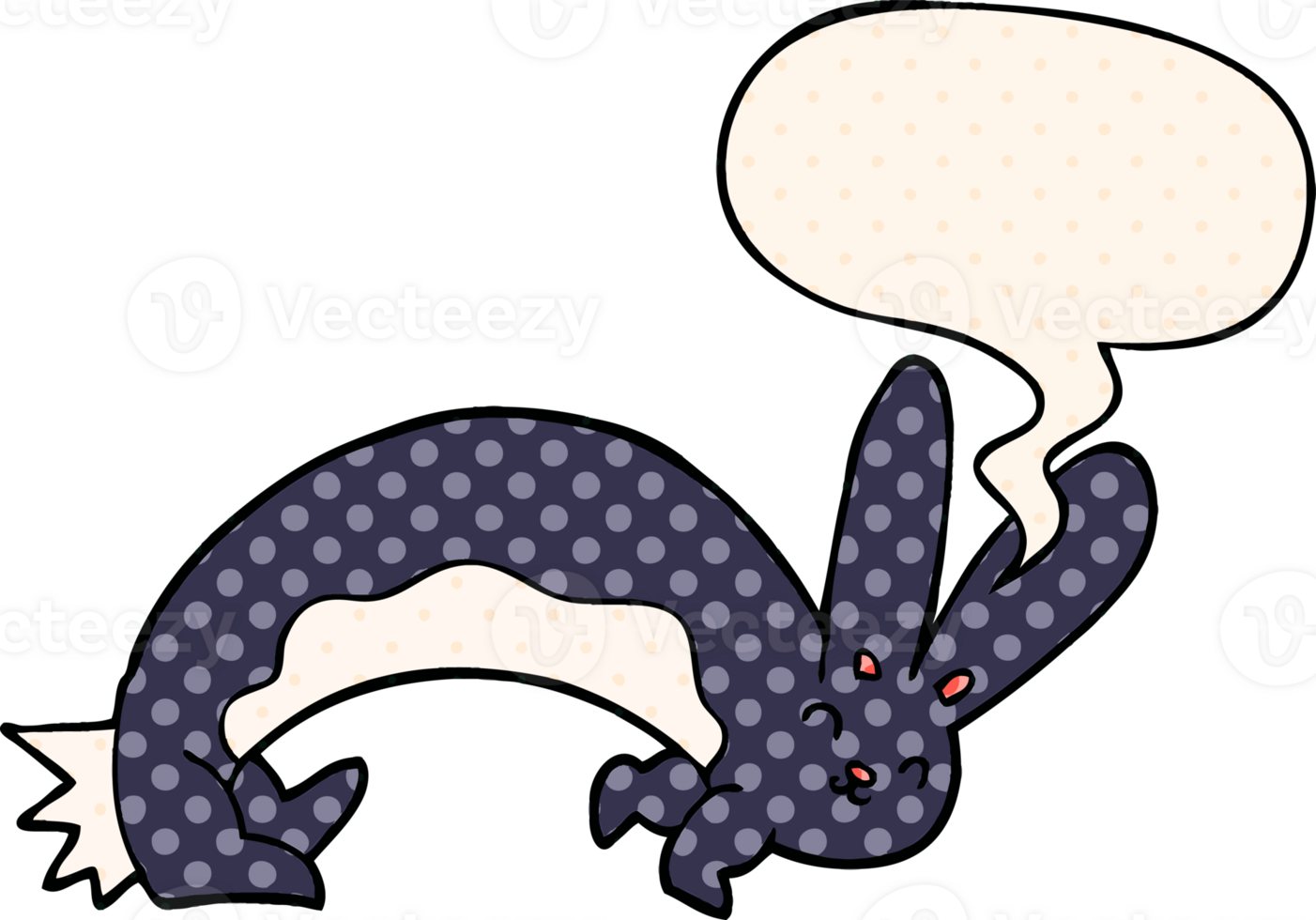 funny cartoon rabbit with speech bubble in comic book style png