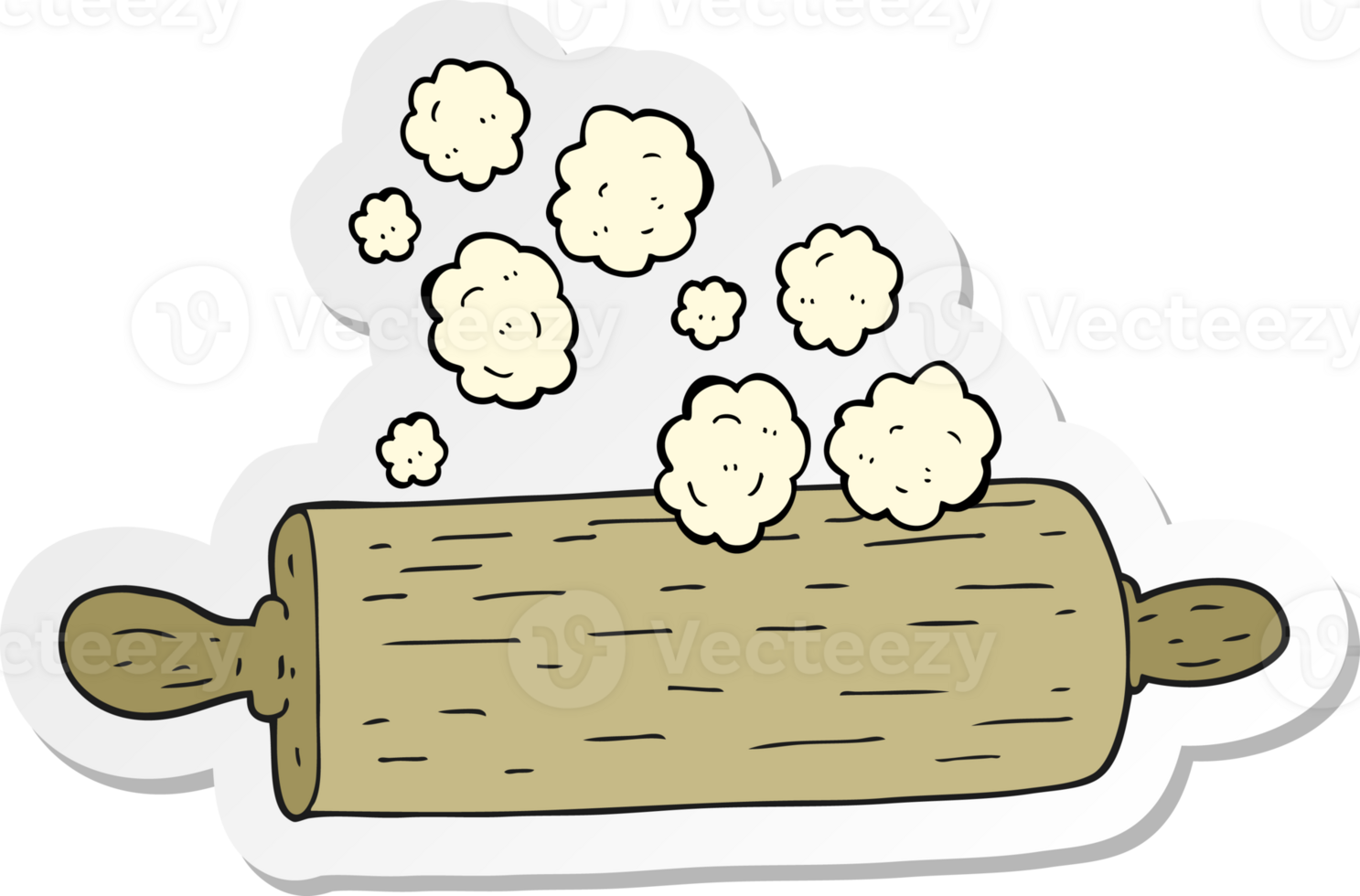 sticker of a cartoon rolling pin png
