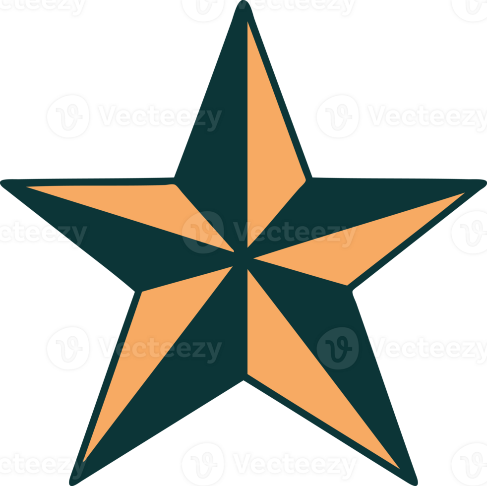 iconic tattoo style image of a star png