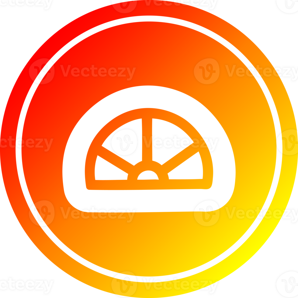 protractor math equipment circular icon with warm gradient finish png