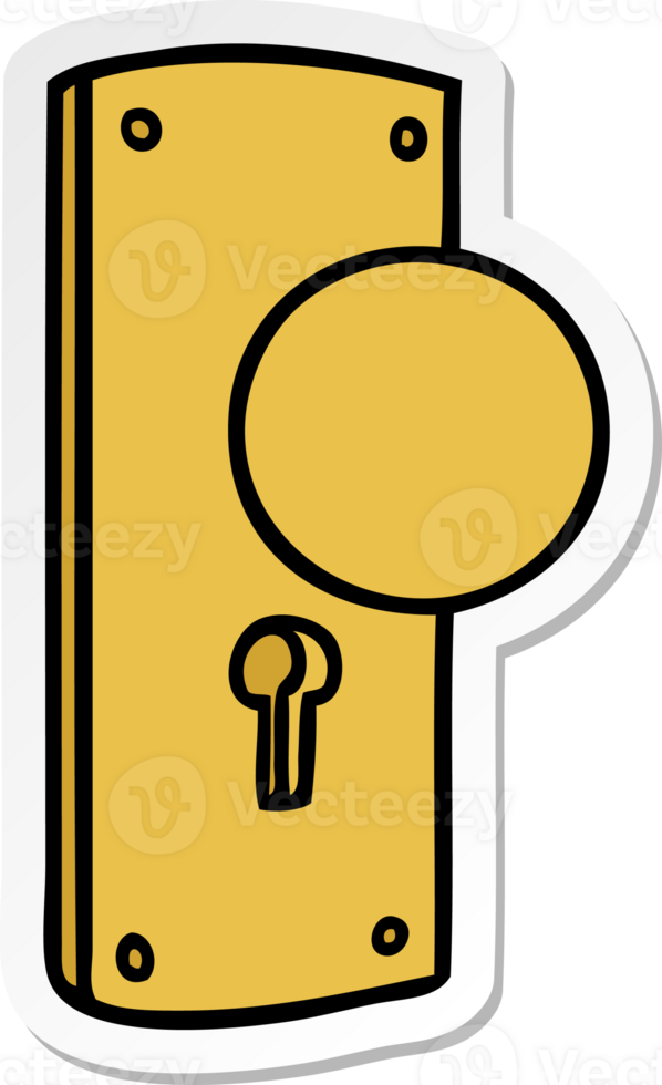 hand drawn sticker cartoon doodle of a door handle png