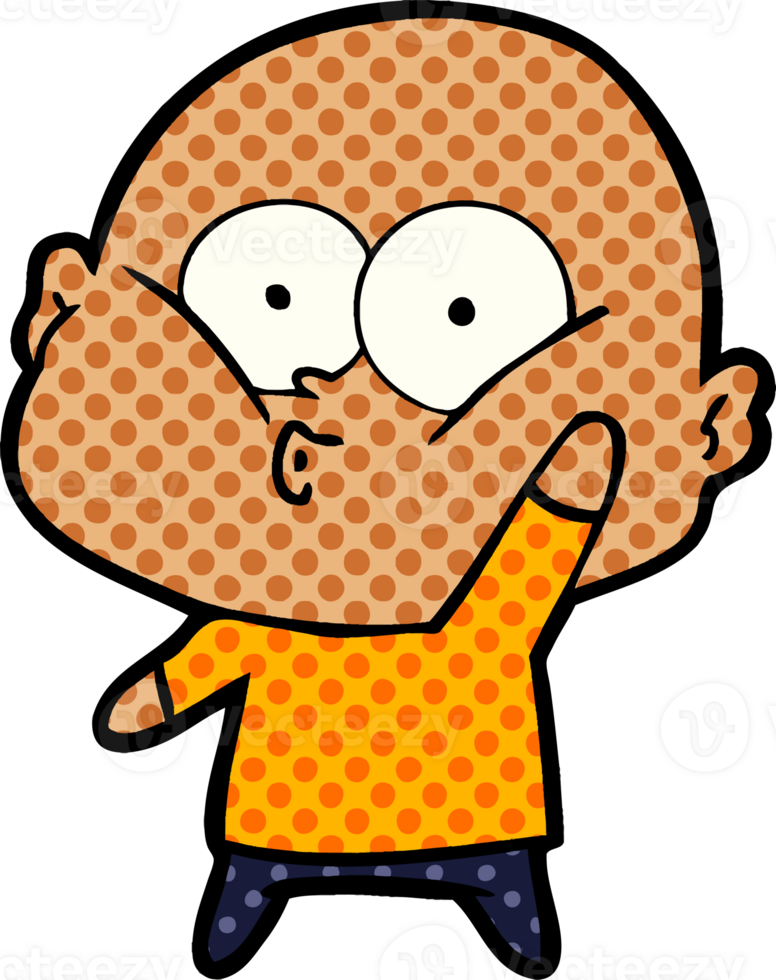 cartoon bald man staring png