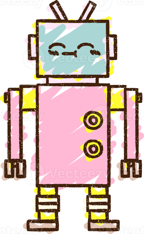 Happy Robot Chalk Drawing png