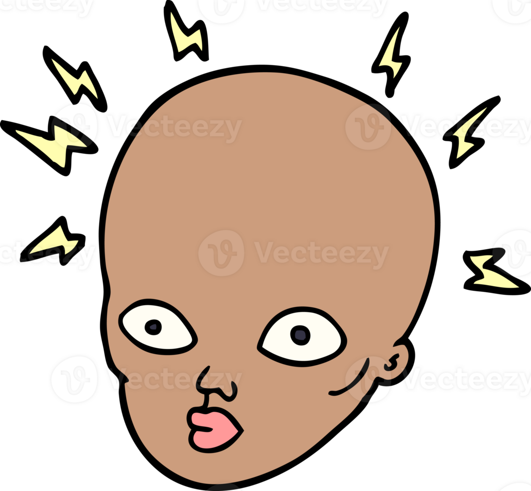 cartoon doodle bald head png