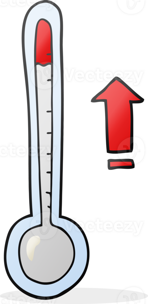 mão desenhado desenho animado Aumentar temperatura png