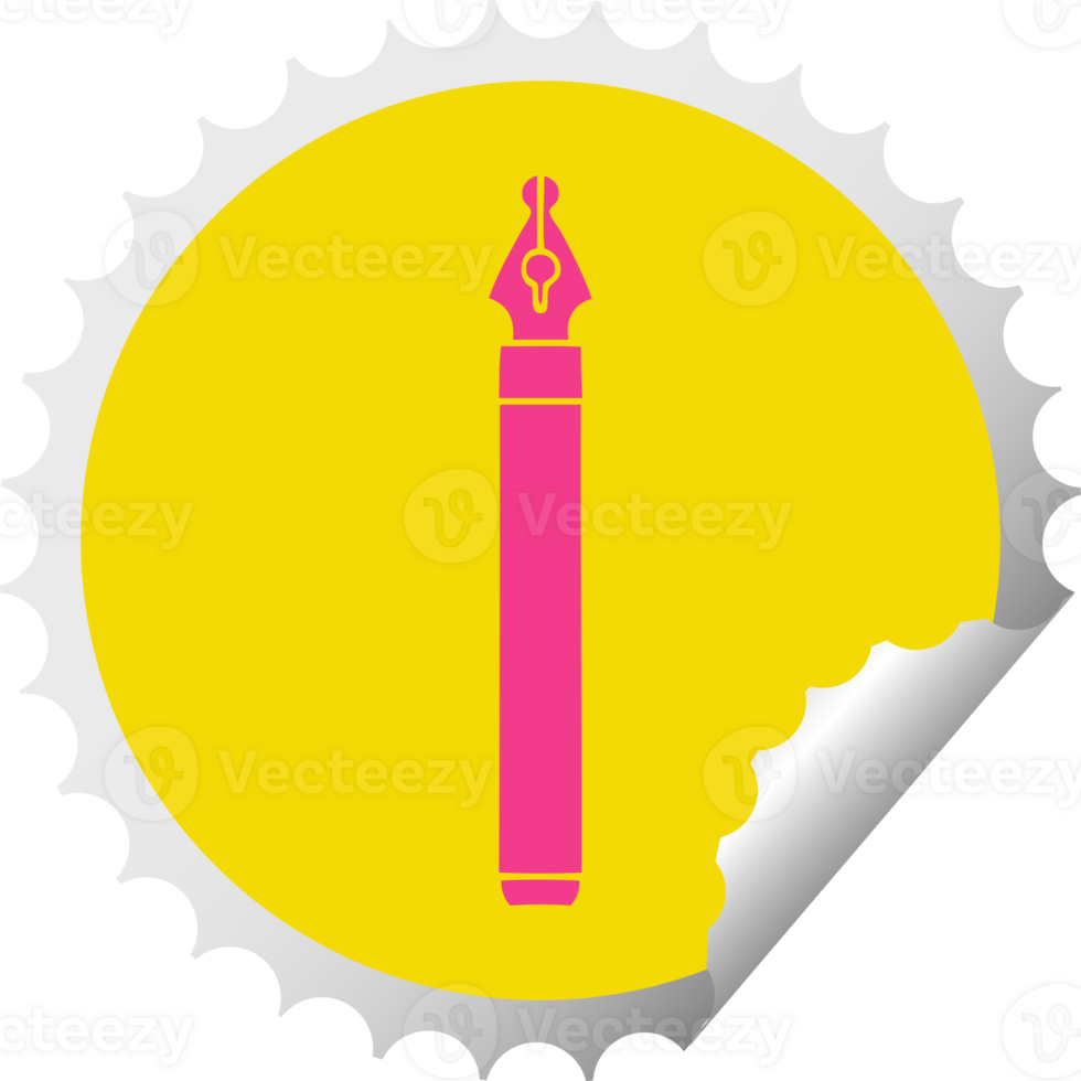 circular peeling sticker quirky cartoon ink pen png