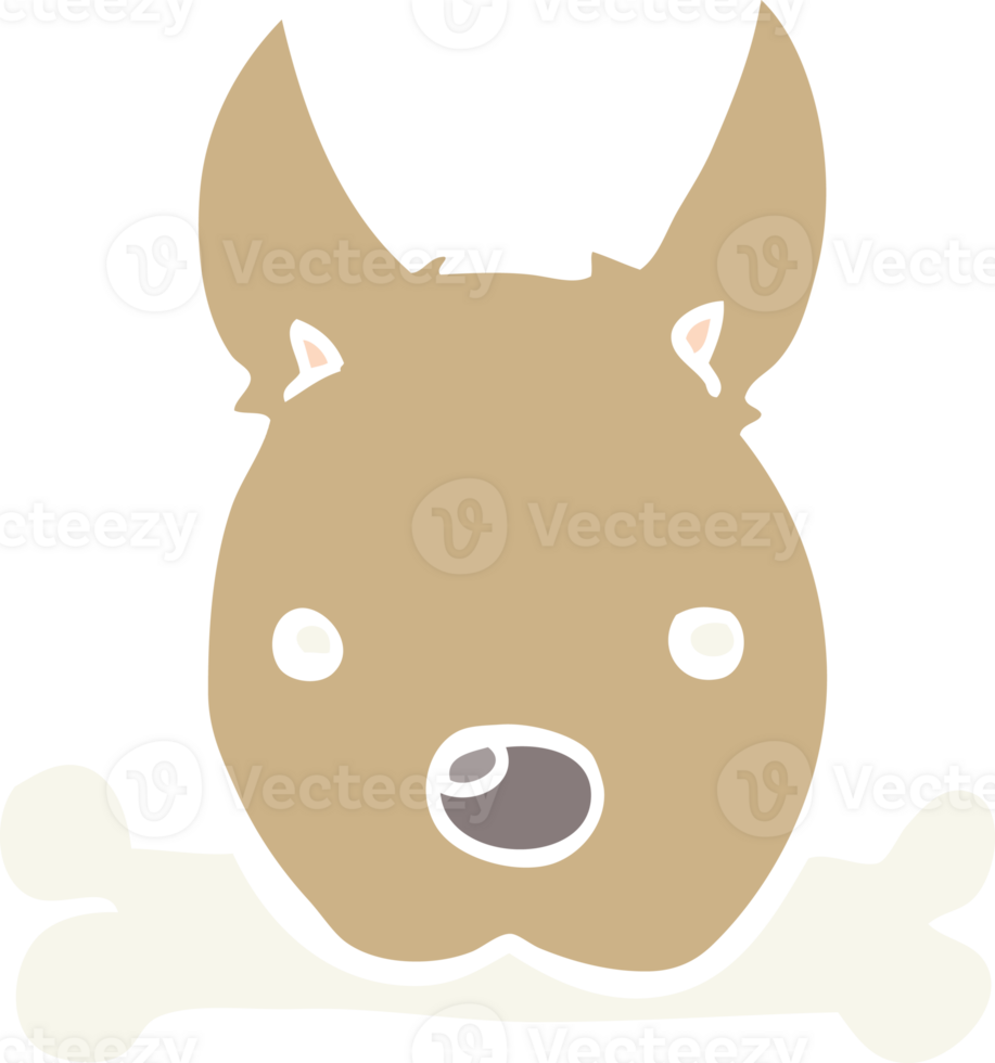 flat color style cartoon dog with bone png