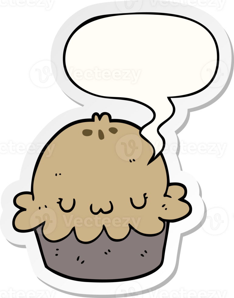 cute cartoon pie with speech bubble sticker png