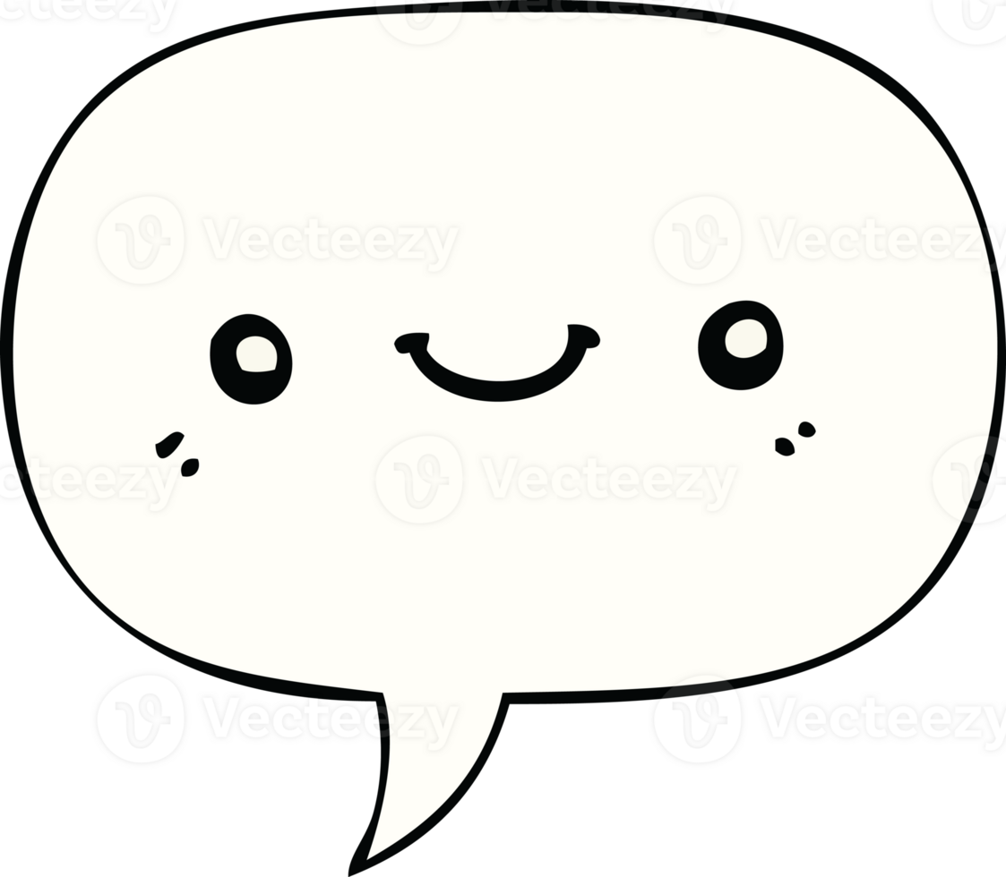 cartoon cute happy face with speech bubble png