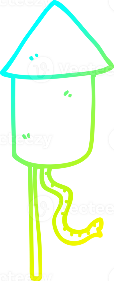 cold gradient line drawing of a cartoon firework png