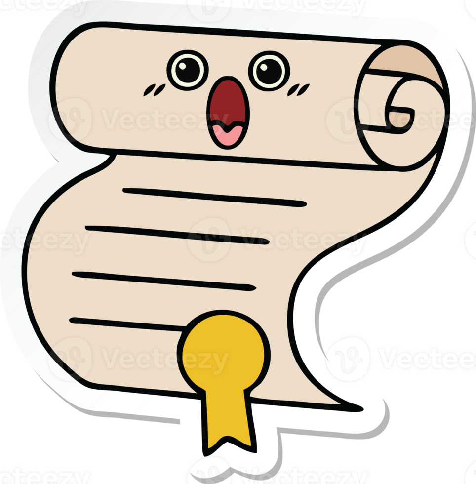 sticker of a cute cartoon contract png