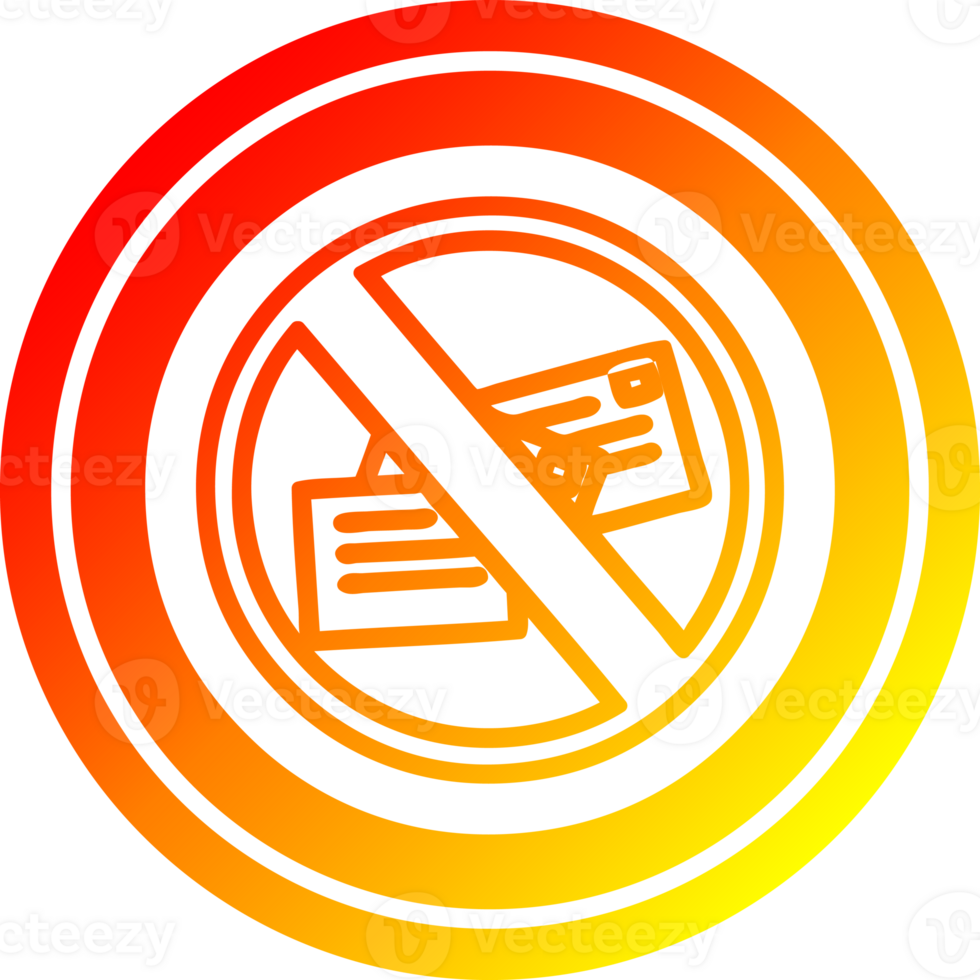 no mail circular icon with warm gradient finish png