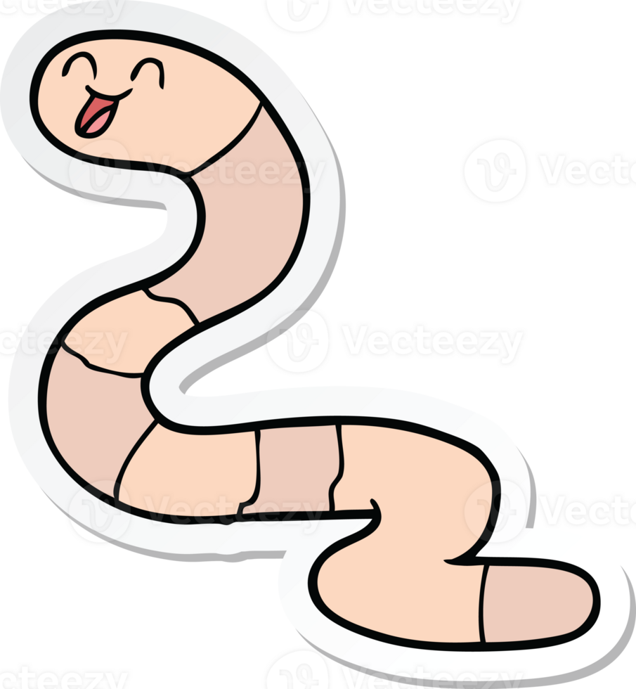 sticker of a cartoon worm png