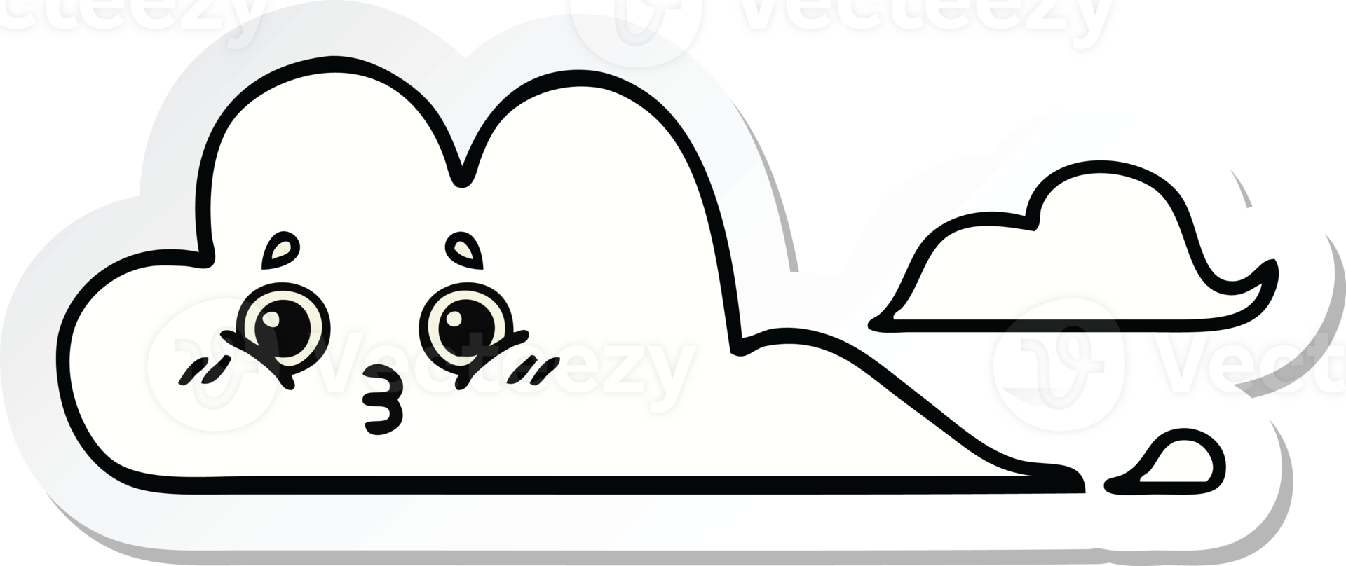 sticker of a cute cartoon clouds png