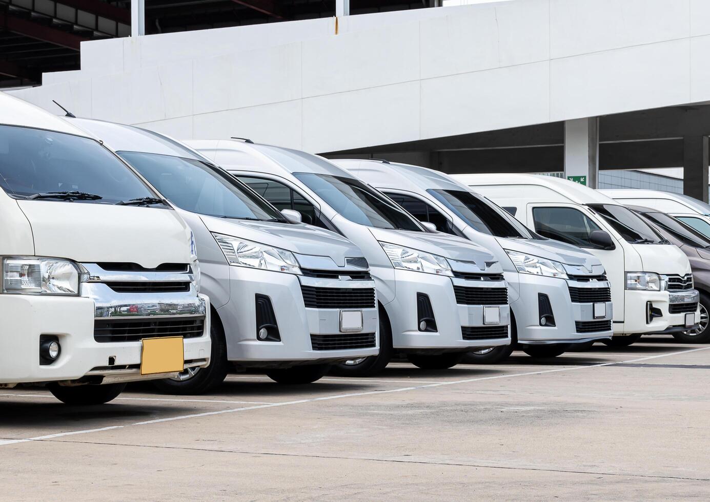 Used van parked in showroom photo