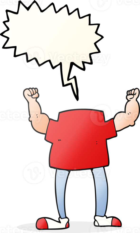 hand drawn speech bubble cartoon headless man png