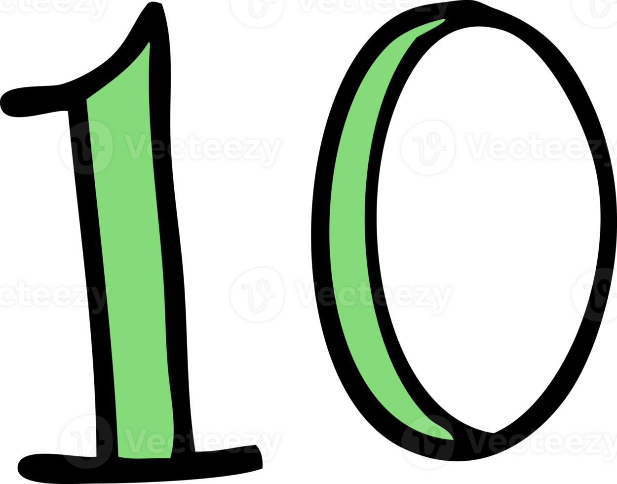 cartoon number 10 png