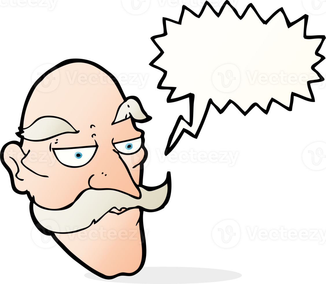 cartoon old man face with speech bubble png