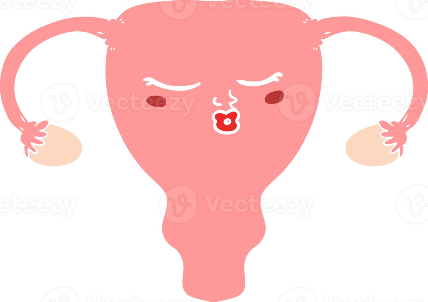 flat color style cartoon uterus png