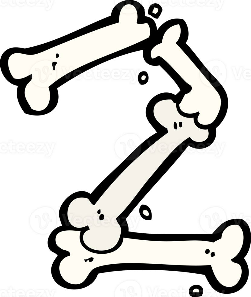 cartoon halloween bone number png