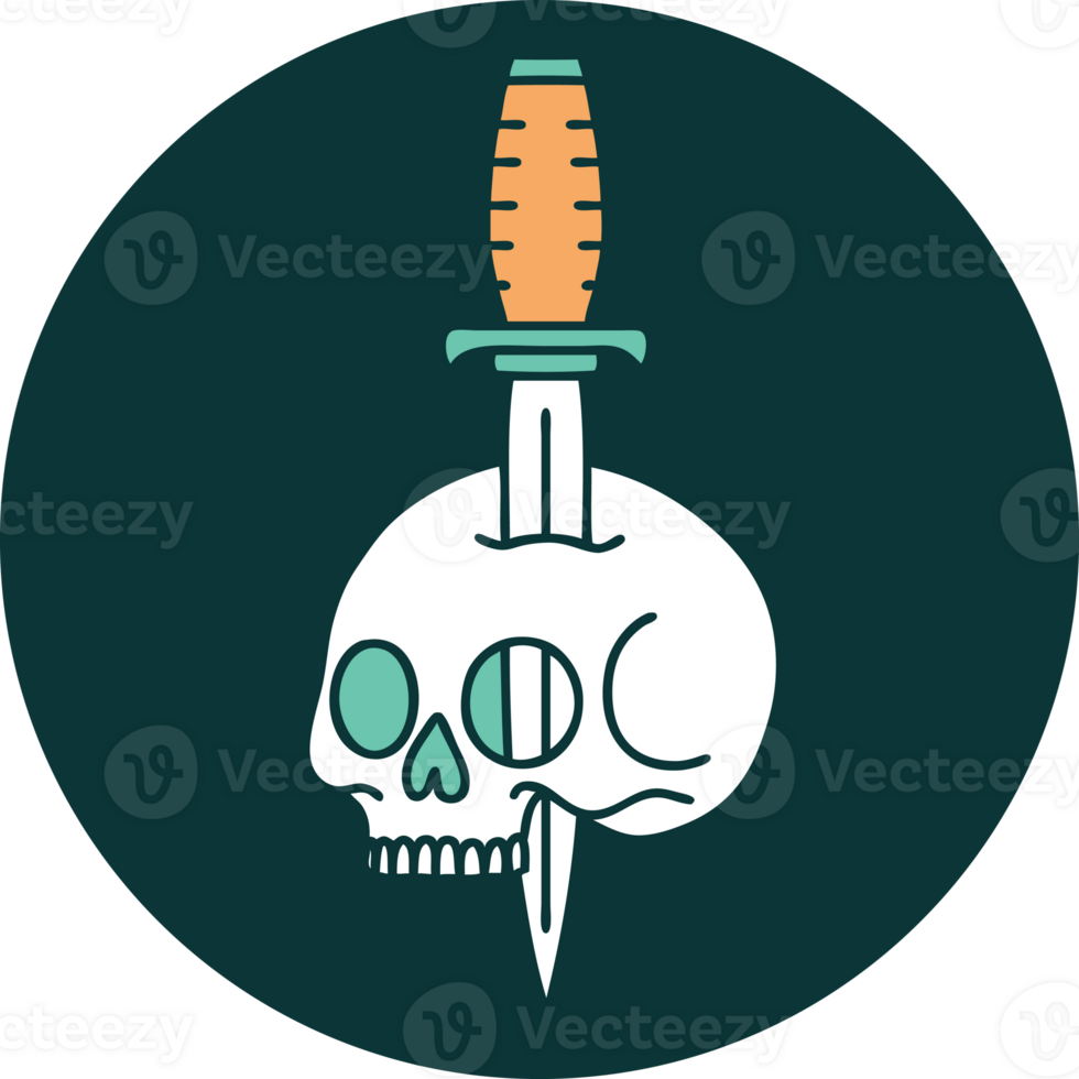 iconic tattoo style image of a skull png