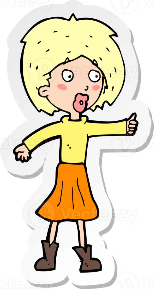 sticker of a cartoon woman png