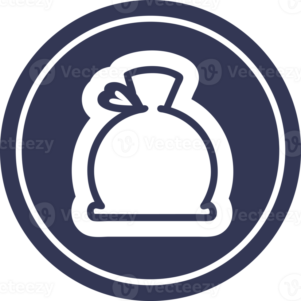 bulging sack circular icon symbol png