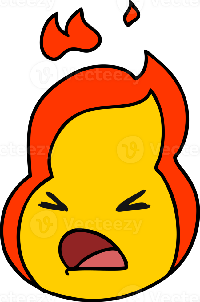 cartoon illustration kawaii cute fire flame png