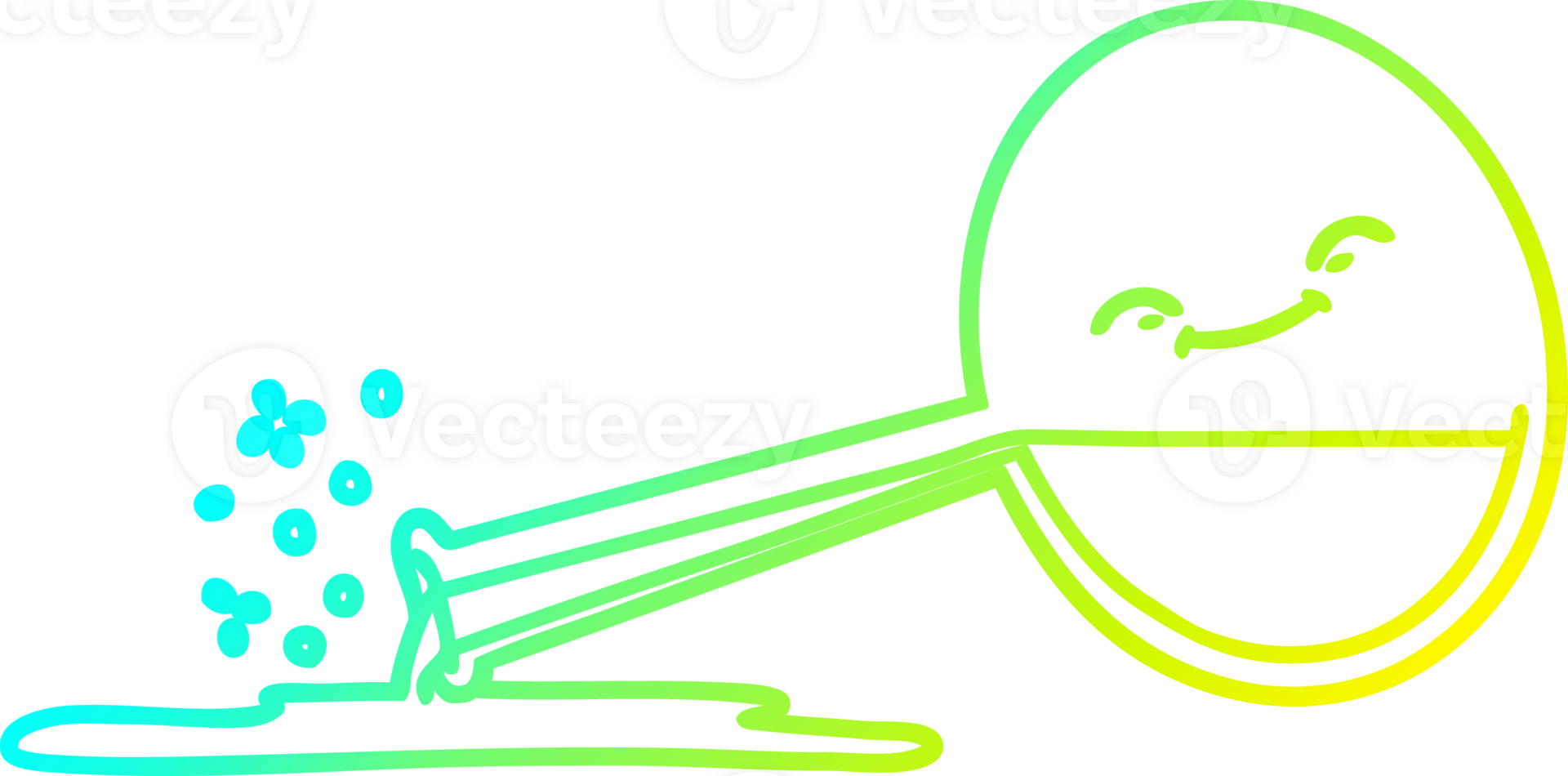 cold gradient line drawing of a cartoon spilled chemicals png