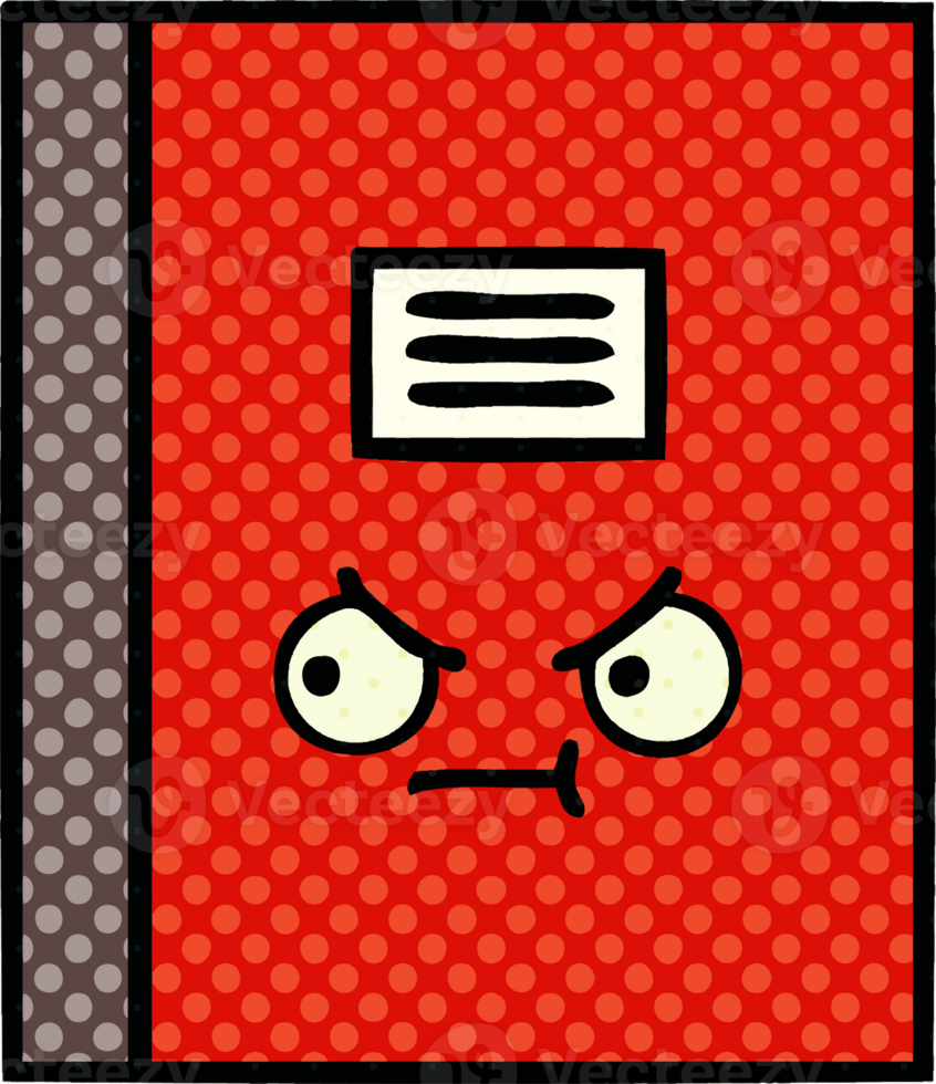 comic book style cartoon of a notebook png