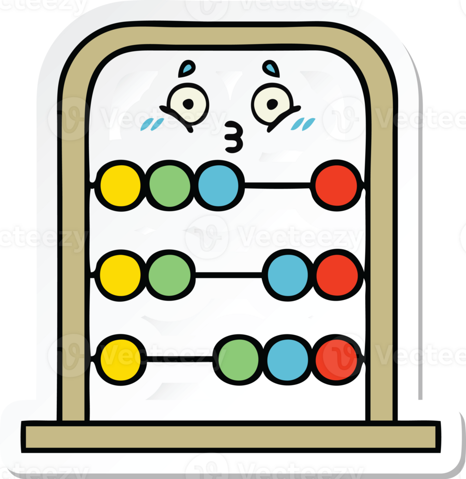 sticker of a cute cartoon abacus png