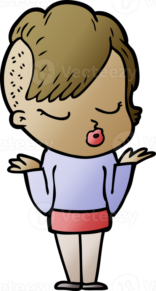 cartoon pretty hipster girl png