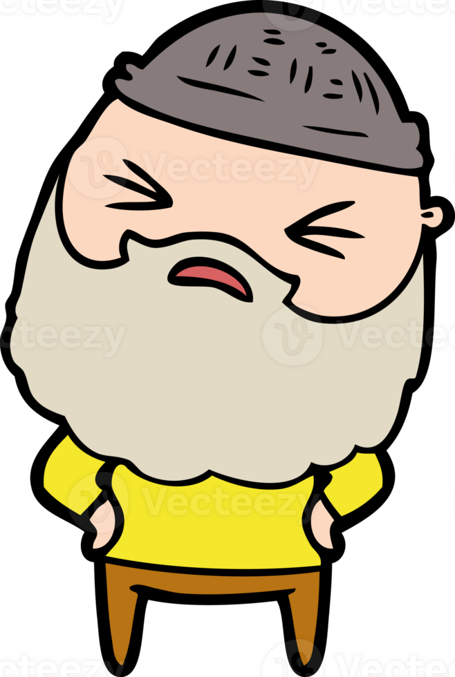 cartoon man with beard png