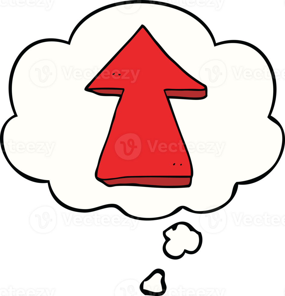 cartoon pointing arrow with thought bubble png