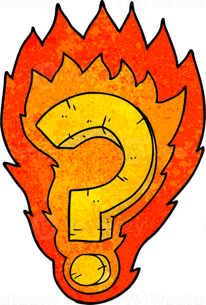 cartoon flaming question mark png
