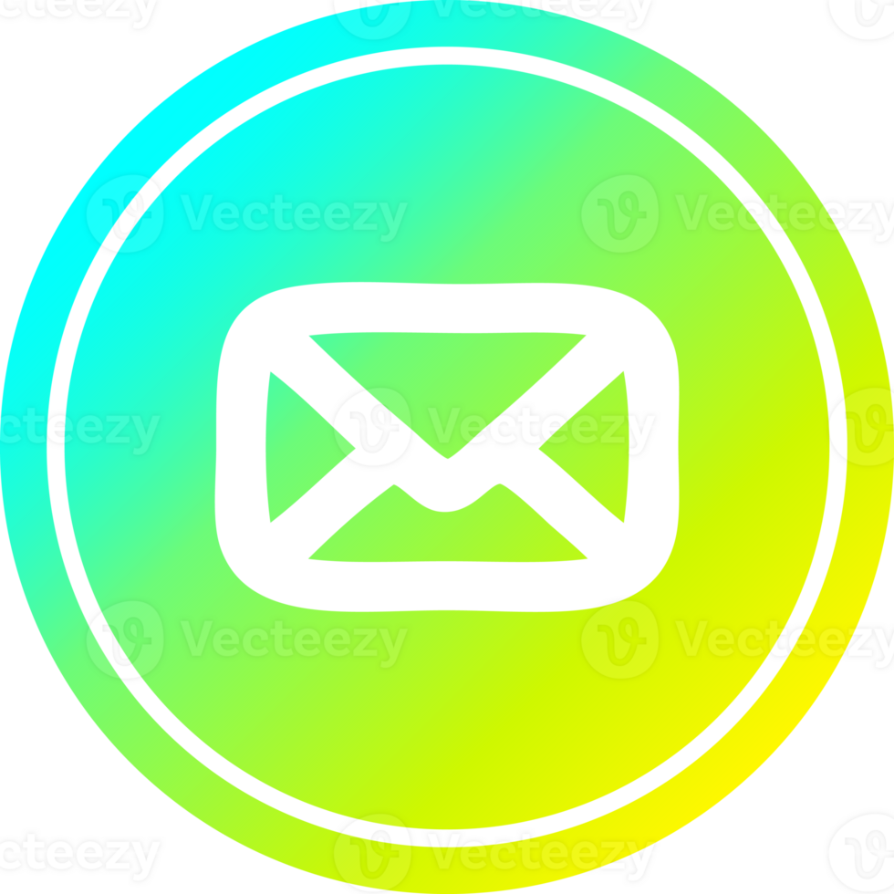 envelope letter circular icon with cool gradient finish png