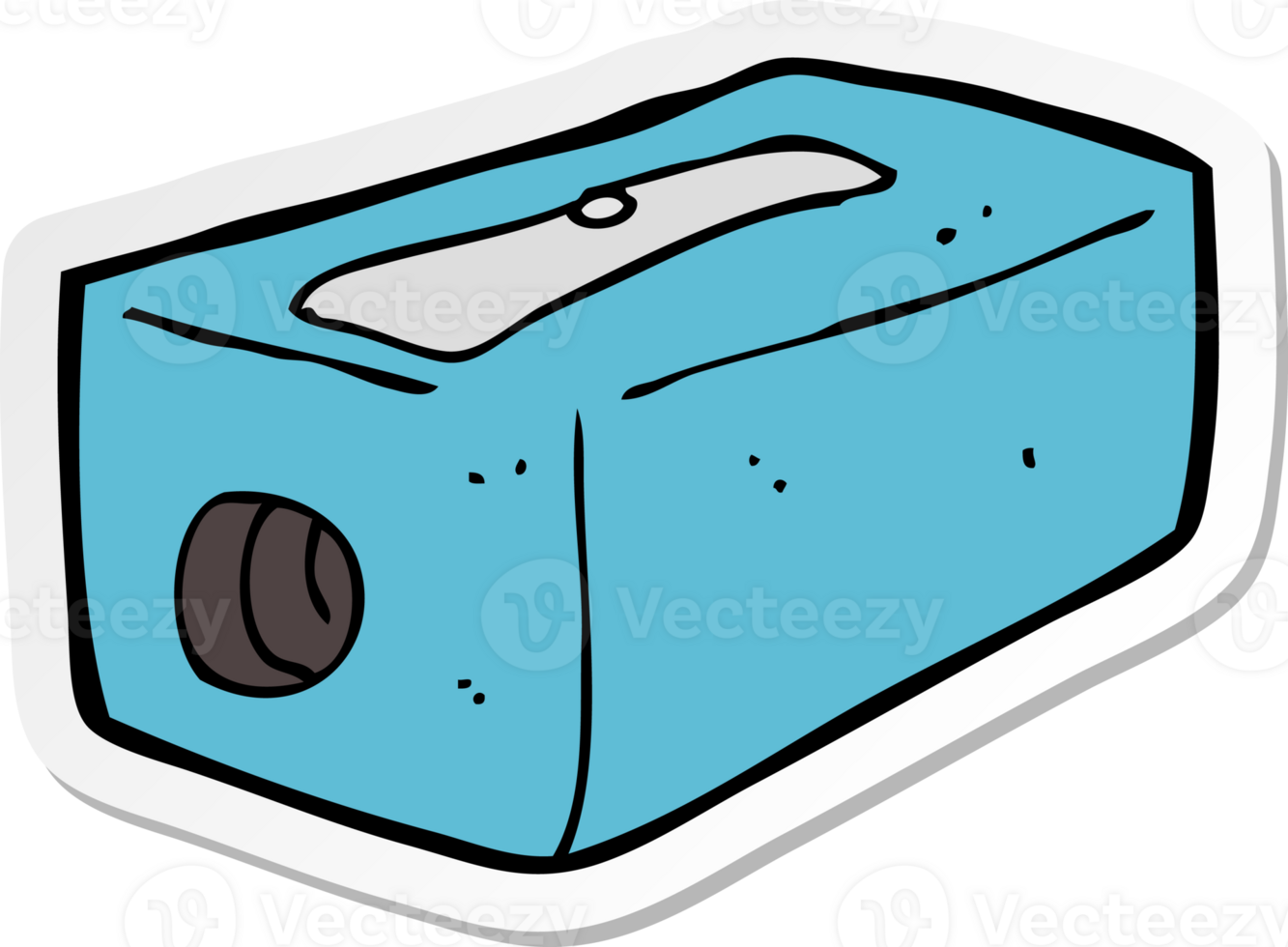 sticker of a cartoon pencil sharpener png