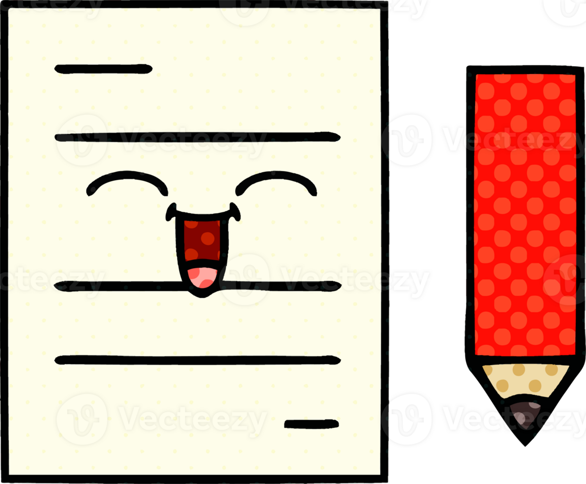 comic book style cartoon of a test paper png