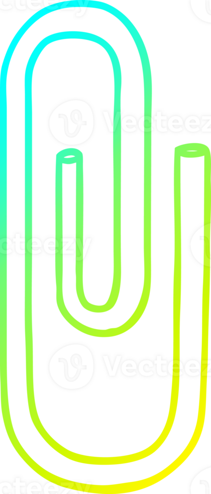cold gradient line drawing of a cartoon paperclip png