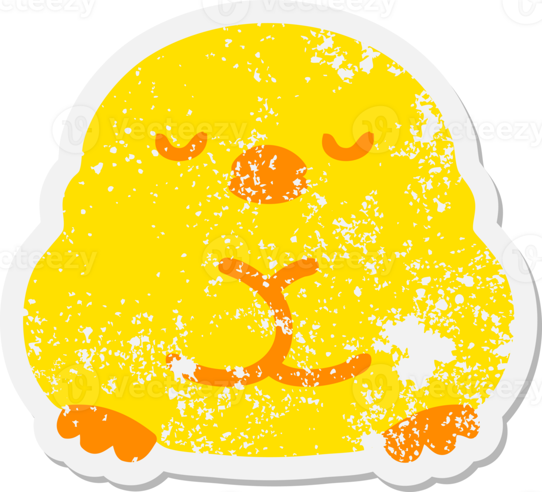 cute cartoon baby bird grunge sticker png