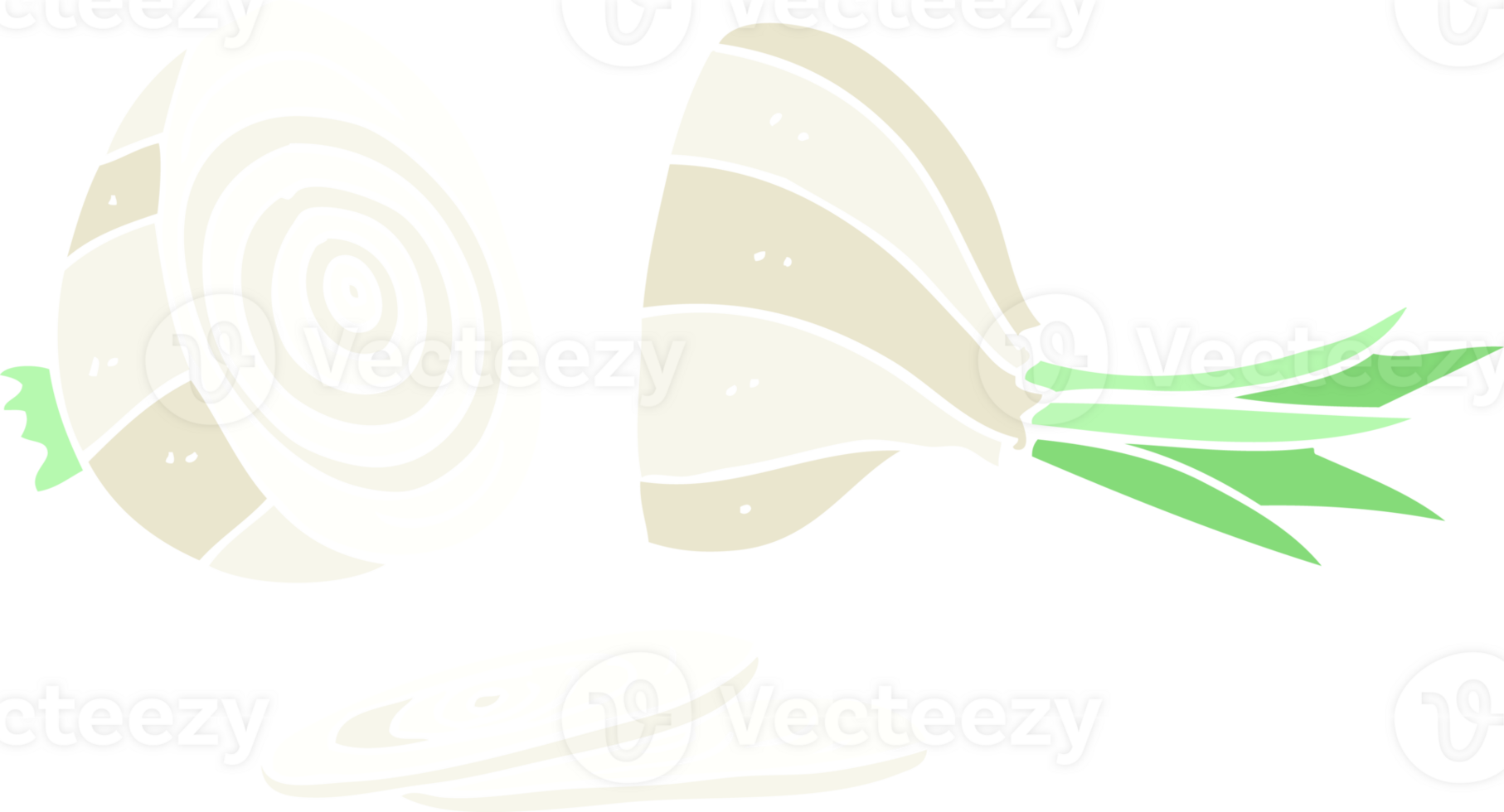 flat color illustration of sliced onion png