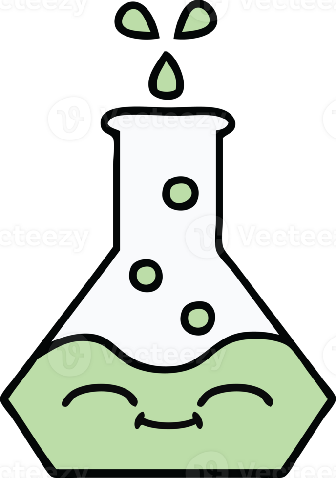 cute cartoon of a science beaker png