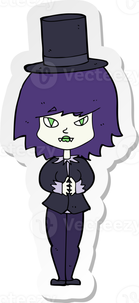 sticker of a cartoon halloween vampire girl png